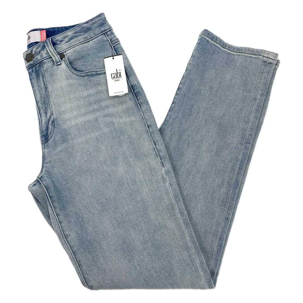 CAbi Blue Straight Leg Jeans Light Wash Mid Rise 30in | Womens 2
